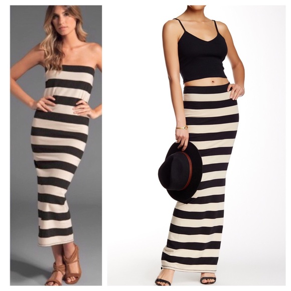 Free People Dresses & Skirts - Free People Stripe Column Skirt NWT